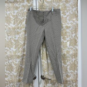Ann Taylor Black and Cream Geometric Pants